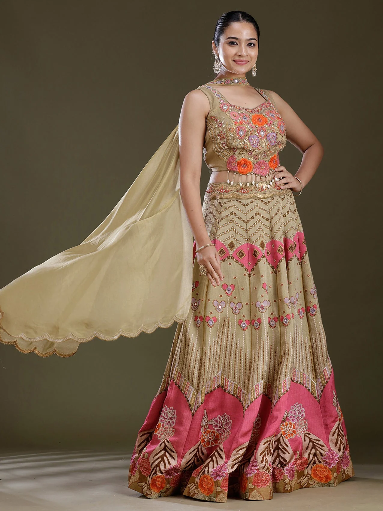 Lehengas with Modern Shehzadi on top